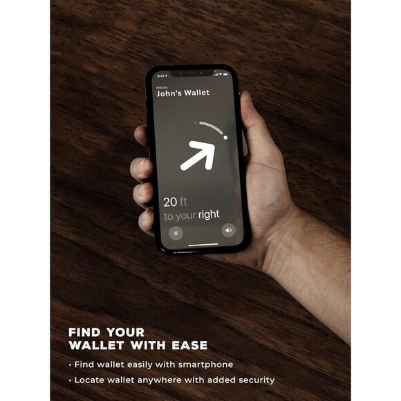 Men Genuine Leather Bifold Slim RFID Blocking Wallet with Stealth AirTag Holder - Picture 7 of 7